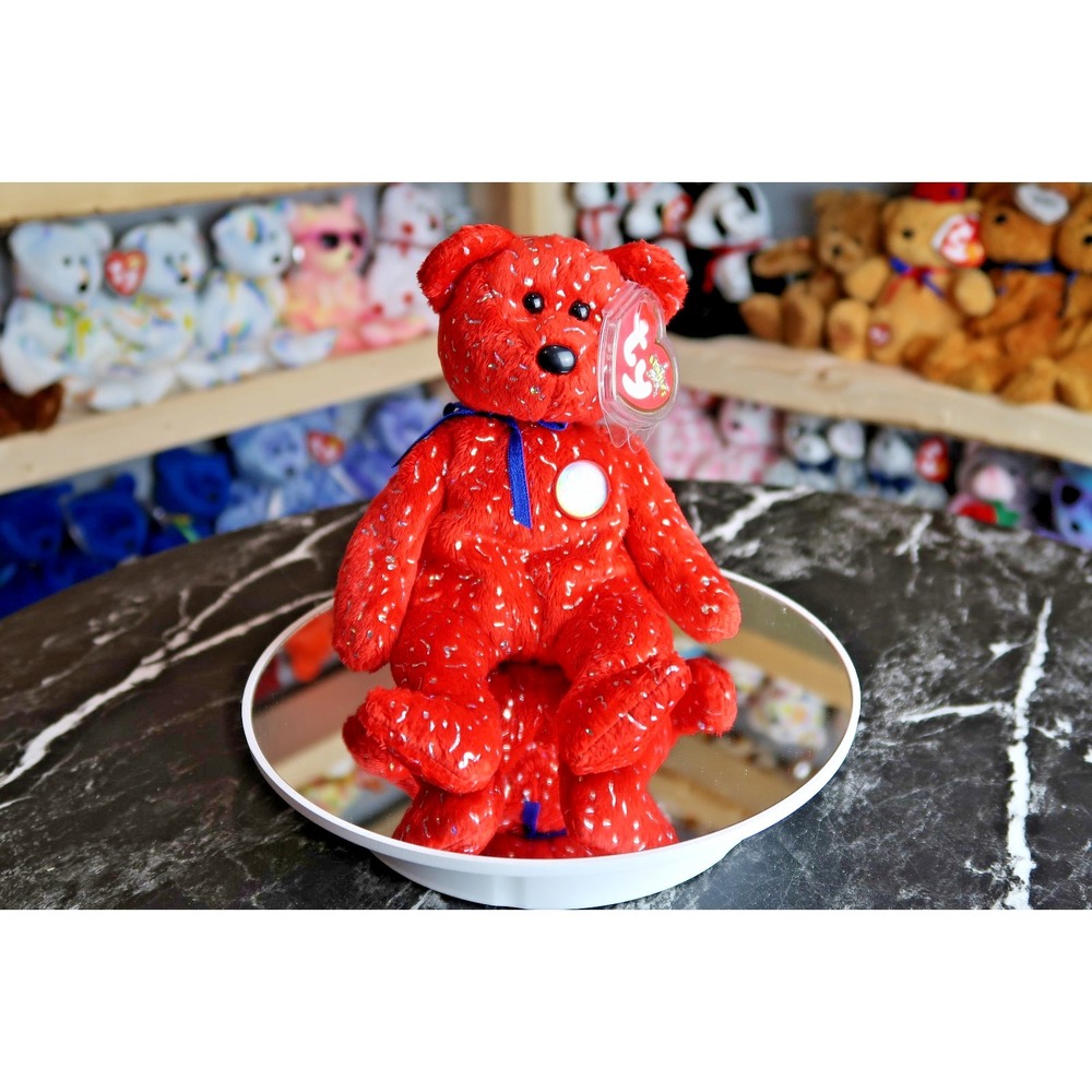 TY Beanie Baby - Decade the Bear (Red Version) | Heart Tag Issues | Vintage